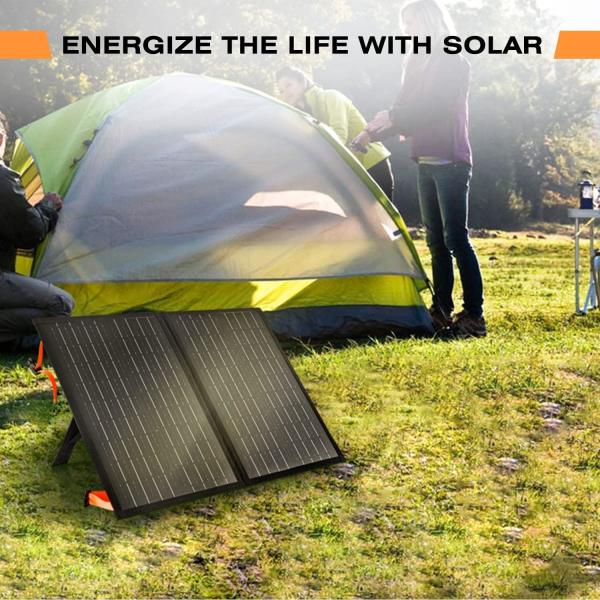 100W Off Grid Foldable Solar Charger Portable Solar Panel Kit For Camping
