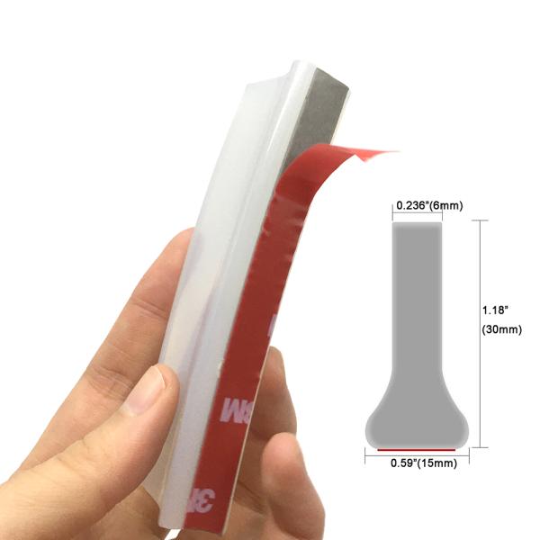 Easy-to-Install 50X30mm Silicone Water Stopper for Frameless Shower Door Threshold