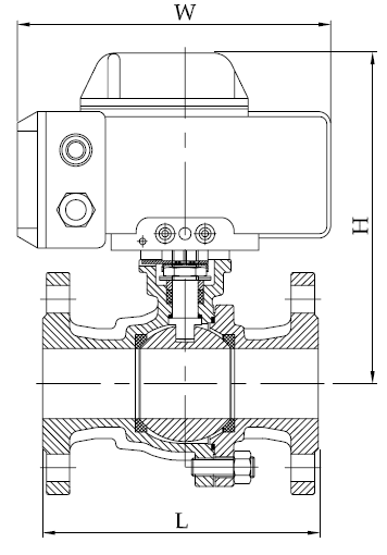 WCB Actuator 300mm Electric Ball Valve PN1.6 RQ4P1FP16-D