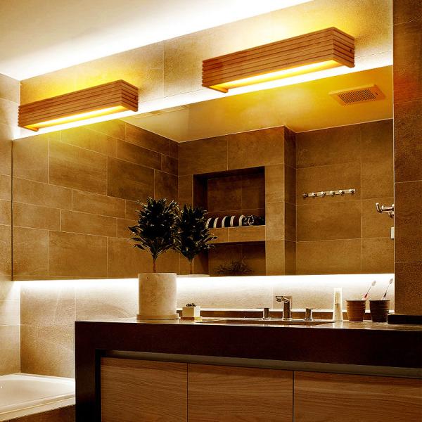 Japanese Style Led Lamp Oak Wooden Wall Lamp Nordic Solid Wood Mirror nordic wooden wall lamp(WH-OR-62)