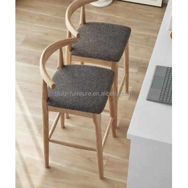 High Back Solid Wood Bar Chairs for Home Furniture Comfortable and Stylish
