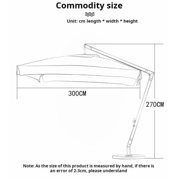 Outdoor Patio Garden Wood Cantilever Parasol Umbrella 3.5M Accept Customized