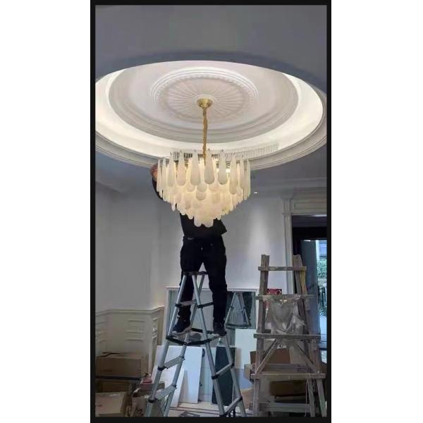 Modern Minimalist Alabaster Chandelier Living Room Chandeliers Light Luxury Villa Dining Room Bedroom Decorative Pendant Lamp