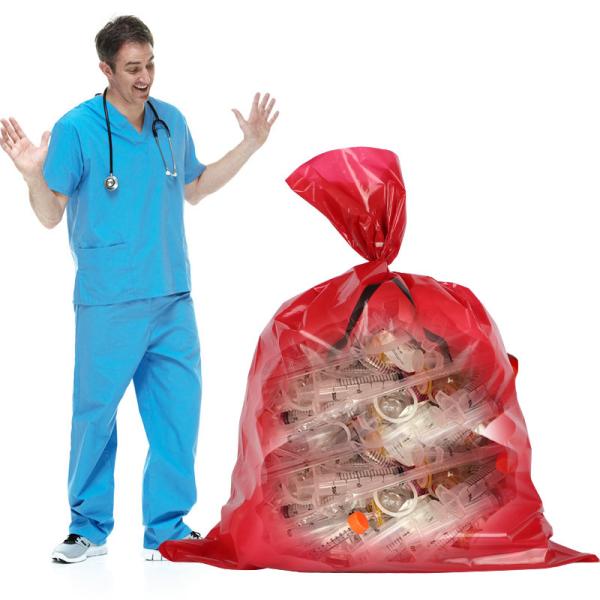Large Thick 0.02mm 0.1mm Biohazard Plastic Bags For Hospital Waste