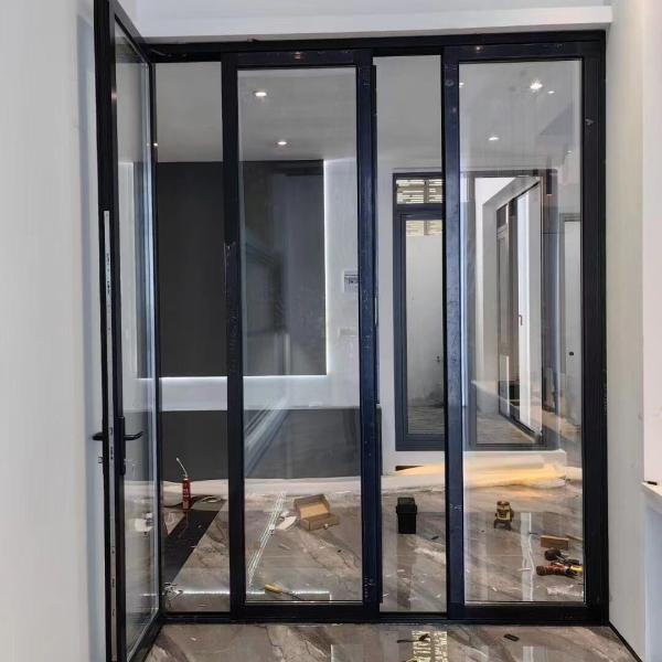 Slimline Aluminium Bifold Doors Indoor Balcony Foldable Sliding Design Bi-Fold Aluminum Glass Door