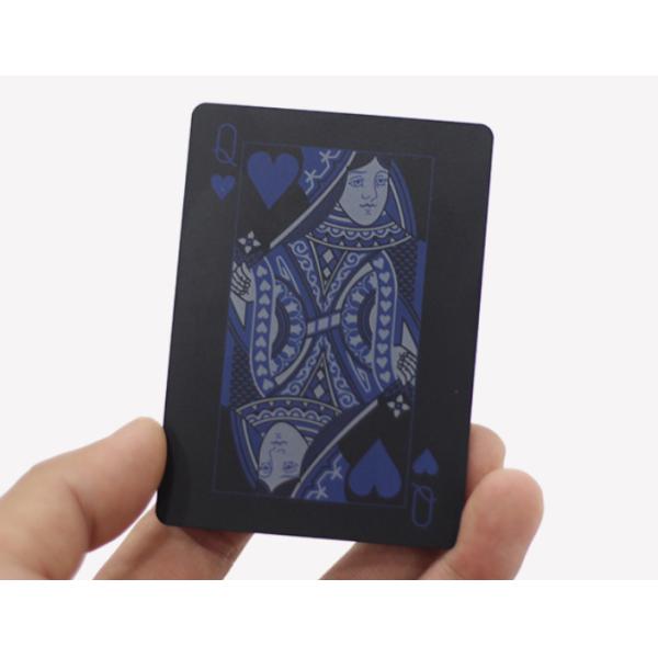 CMYK Printing Blue And Black Plastic Poker Cards Waterproof