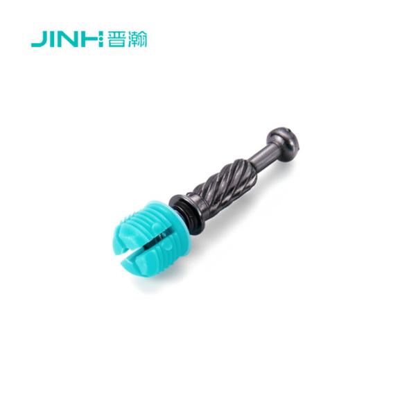 JINHAN JH-2136 Minifix Connecting Bolts with Black Nickel Finish & Fluted Design for 15mm+ Board Cabinet Wardrobe