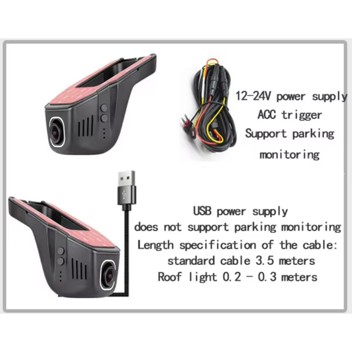 Integrated 4K 2K Hidden WIFI Car Dash Cam Universal For Honda All Models