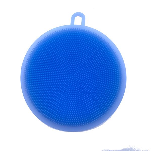 BPA-free Eco Kitchen Sink Antibacterial Brush Tool Silicone Scrubber Purple Dish Washing Sponge for Washing Dish in Multicolour