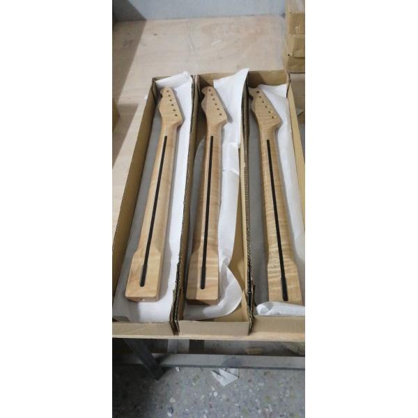 Custom Grand Paddle Guitar Headstock Unfinished Roasted Maple ST Guitar Neck Electric Acoustic Guitar Accept Kinds OEM