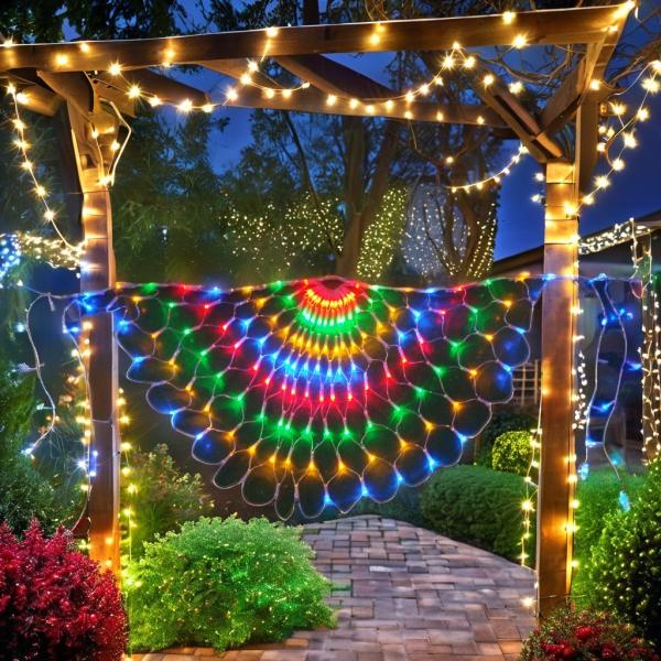 Outdoor Christmas Decorations LED Peacock Light String with Plug-In and 1- AC200-240V