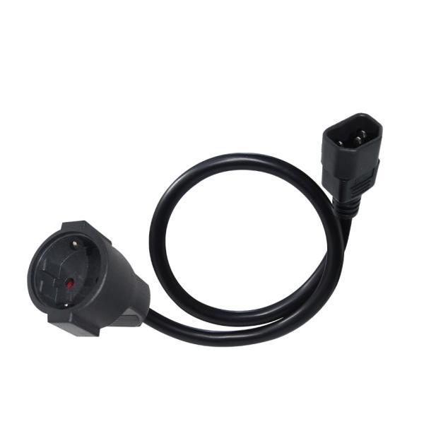 Câble adaptateur VDE CE approuvé IEC C14 vers Schuko H05VV-F 3G1.0mm²