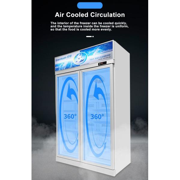 R134a Upright Glass Door Display Freezer Seafood Refrigerator 953L