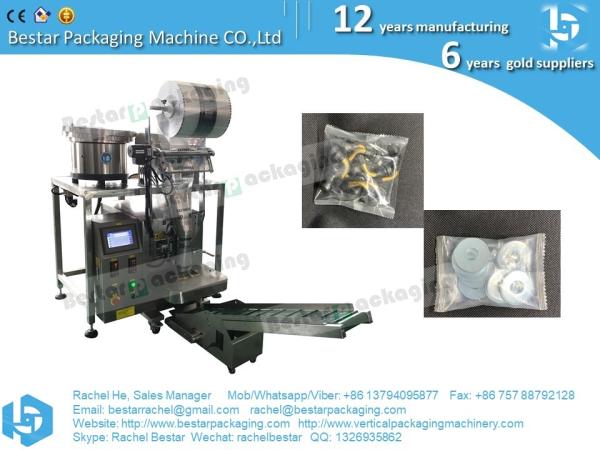 Furniture hardware washers nuts counting packaging machine with four vibrating bowls