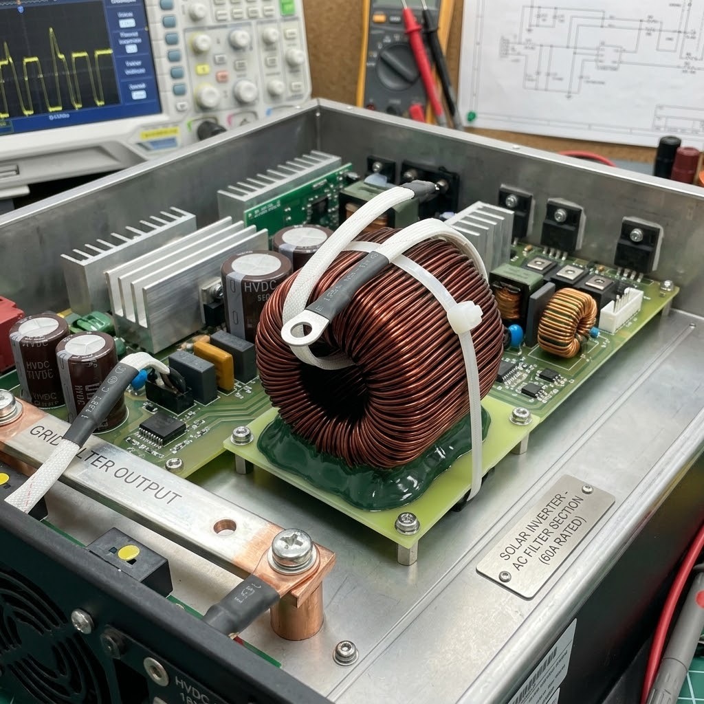 1mH 60A High Current Toroidal Inductor Coil with Double Magnetic Ring for Power Applications