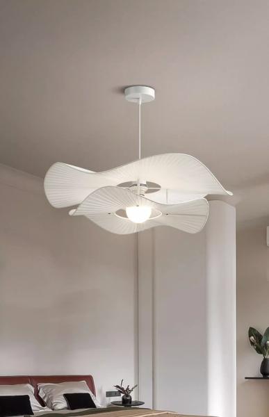 Nordic Cream Style Fabric Led Pendant Lights For Living Room Bedroom Bar Flower Pendant Lamp(WH-AP-590)