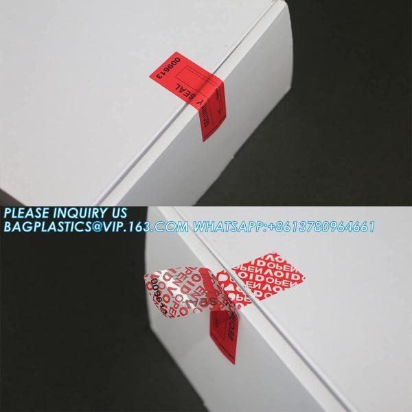 Transfer Tamper Evident Security Warranty Void Seals / Stickers Security Tamper For Reusable Package(1 X 3.35Inches