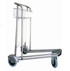 Unfolding Airport Luggage Trolley Durable Aluminium Nature Rubber Wheels