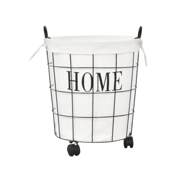 Iron Round Household Laundry Basket North Europe Dirty Clothes Basket Toy Litter Basket