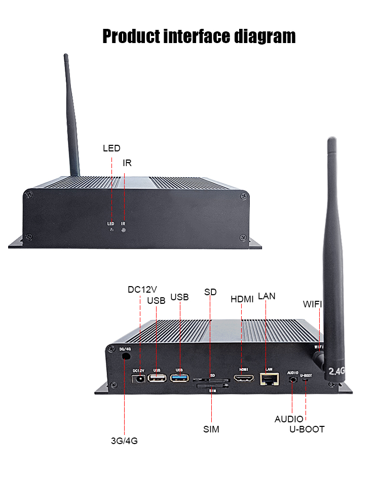 Коробка 11,0 медиа-проигрывателя Wifi UI 4K андроида с памятью RAM 64G C.P.U. 4G CMS RK3568