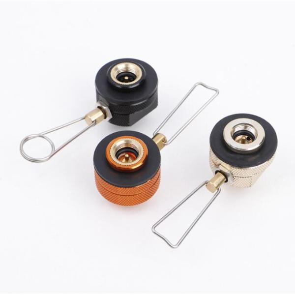 Apoyo personalizado OBM Camping Negro Naranja Estufas Quemadoras de tanque de propano Adaptador de recarga