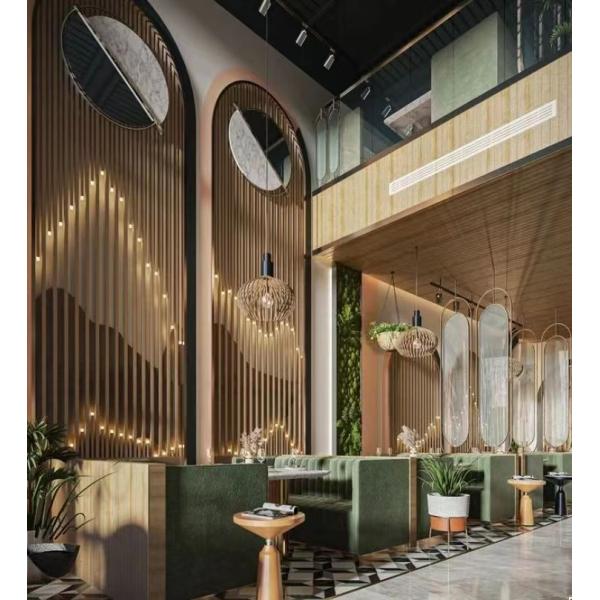 Screen Texture Stainless Steel Hotel Furniture Lobby Living Room Custom Folding Room Divider