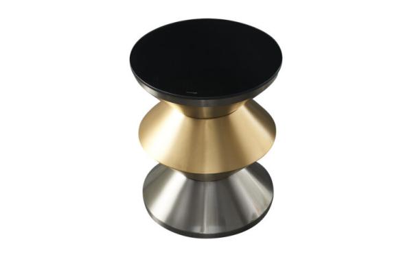 Light Reflecting Hourglass Coffee Table ,  Brighting Tempered Glass Side Table