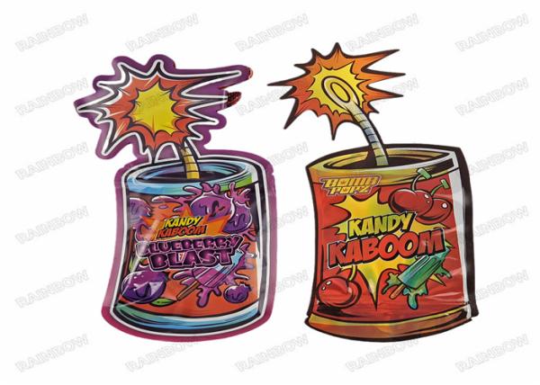 Holograph Custom Shaped Aluminum Soft Touch 3.5g food packaging Mylar Bags Die Cut Pouches
