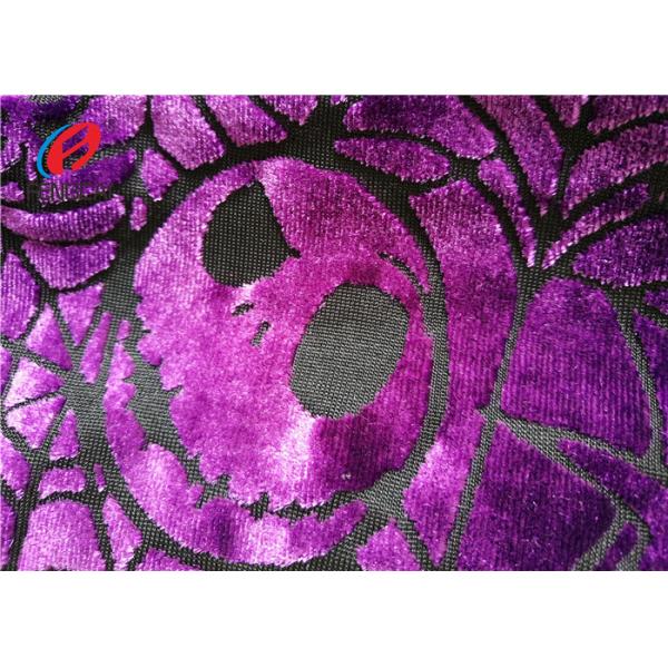 Напечатанная тыквой ткань лайкра полиэстера бархата прогара для платья рождества