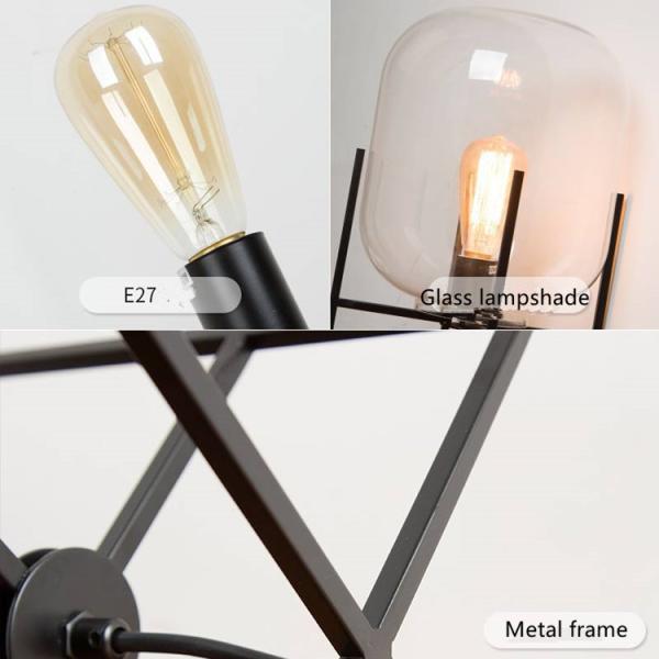 Настольная лампа ухода за больным шарика стекла живущей комнаты E27 нордическая постмодернистская 26*45cm