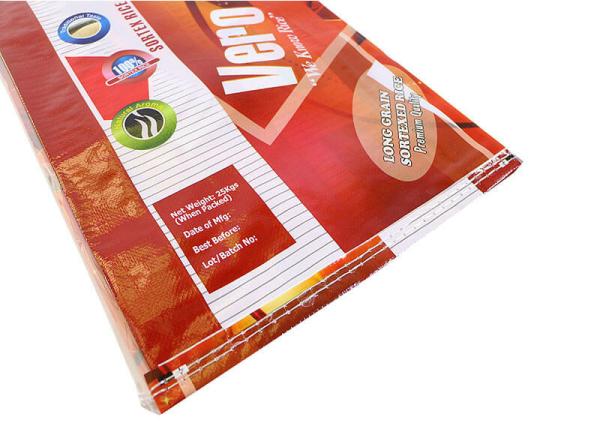 Tear Resistant Plastic Feed Bags , Red / Yellow Paddy Bopp Laminated PP Bags