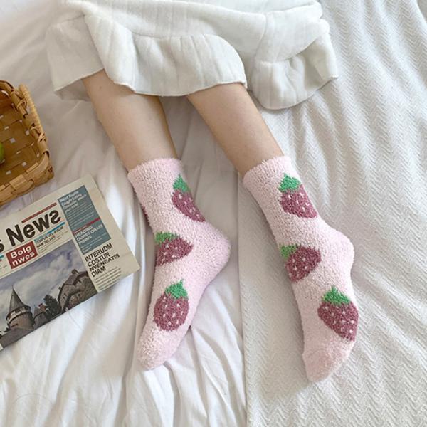 Flower Style Warm Home Socks Thick Winter Warm Fuzzy Womens Socks