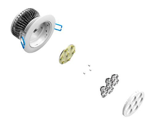OEM 7W 110V / 230V / 240V 630LM LED Ceiling Lamp with Aluminum Fin 45 / 60 / 90 Degree