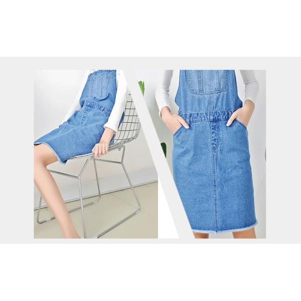 Customized Fade Proof Ladies Ripped Denim Dress Sleeveless For Spring