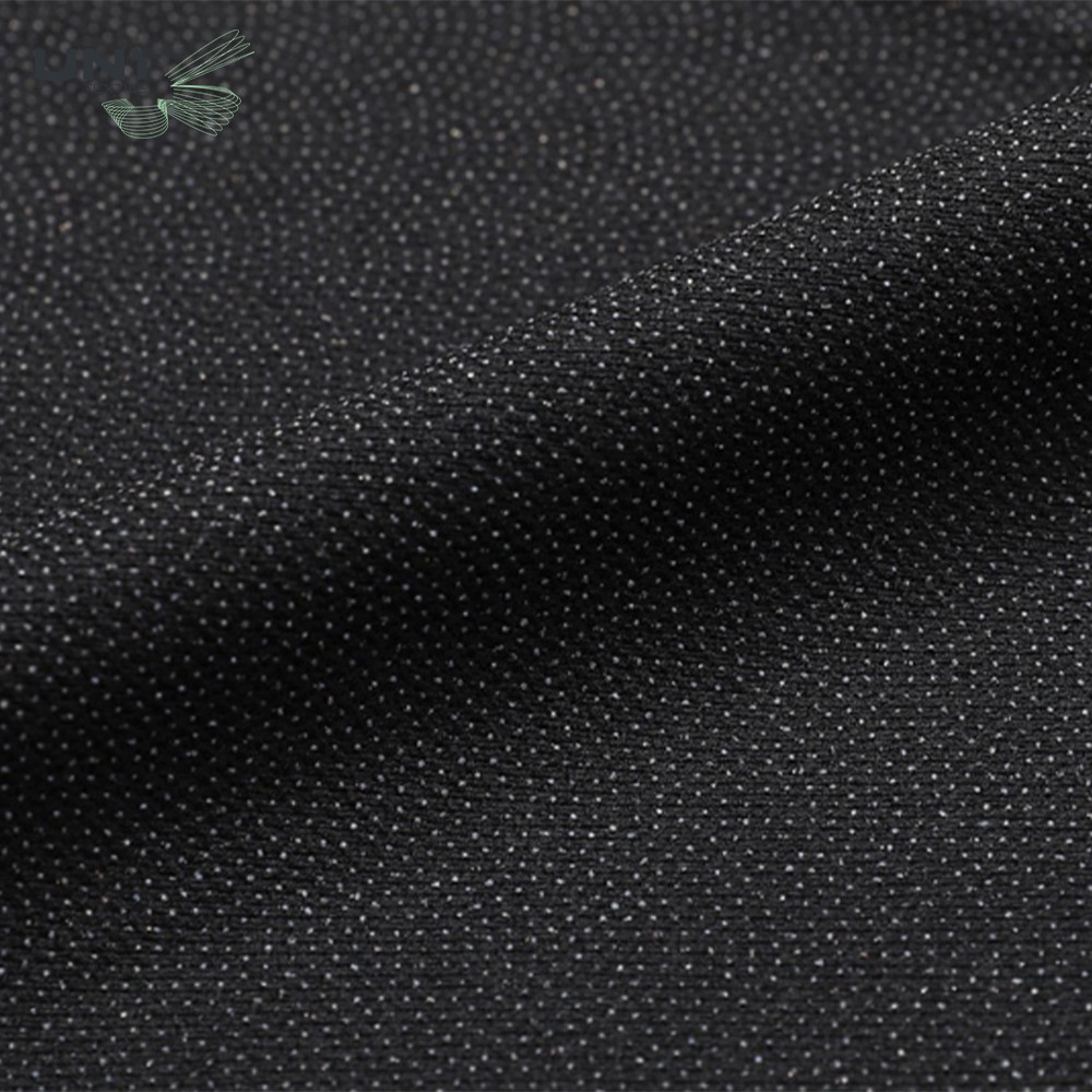 Plain Dyed 50D*50D Woven Interlining with PA/PES Glue HDPE/LDPE Coating 110*76 Density