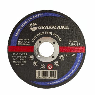 GRASSLAND  Resin Abrasive Metal Cutting Discs for Stainless Steel 115 X 3.2 X 22.2 Angle Grinder