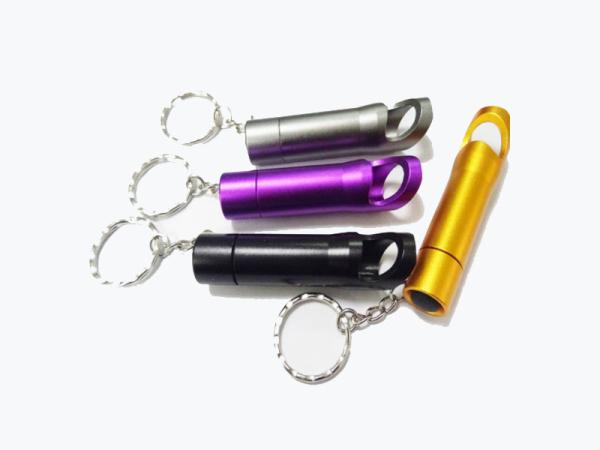 Personalized Anodized  Laser Etch Aluminum Keychain  Beer Bottle OpenerLED Flashlight, Promotional Key Ring