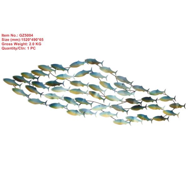Iron fish group wall decor