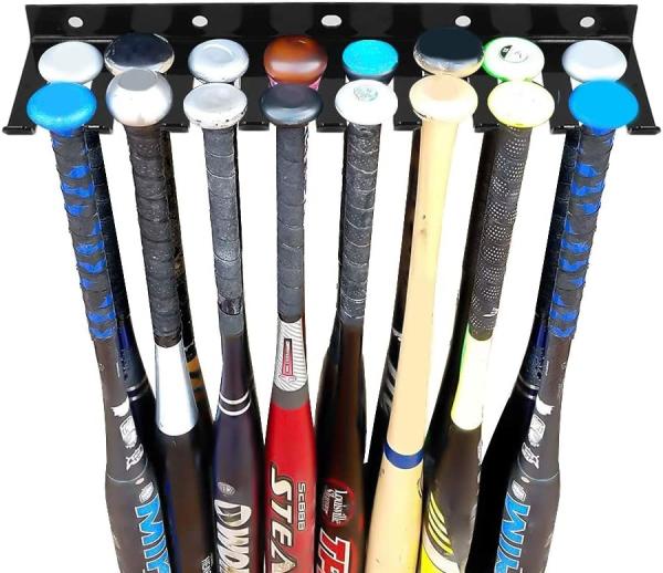 16 Bat Metal Baseball Bat Rack Holder para armazenamento de equipamentos esportivos de montagem de parede