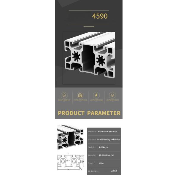 45*90 Custom Metal Shared Industrial Aluminium Alloy Aluminum Extrusion Profile