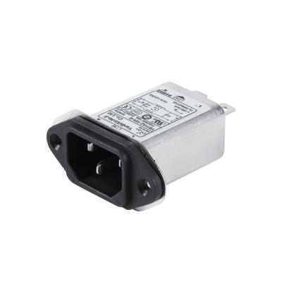 Filtro de entrada 110V 10A IEC C12 Terminal rápido Filtro de ruído de saída para eletrodomésticos