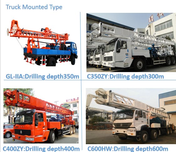 тележка небольшой буровой установки водяной скважины 400м катила с обратной циркуляции Боревелл дороги