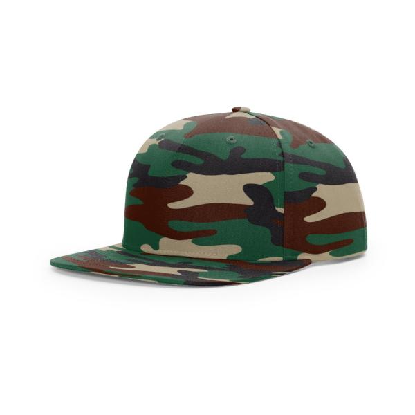 Custom Front Snapback 5 Panel Hats Flat Peak Medium Profile Snapback