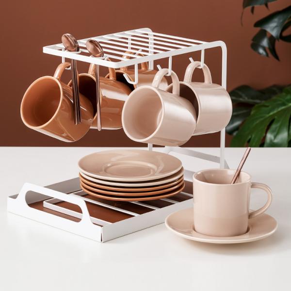 Специализированная 250 мл коричневая роскошная европейская фарфоровая чашка для кофе для деловых подарков