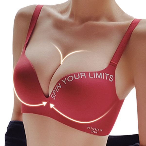 Seamless Small Breasts Bra for Women Gathered One-piece Wire-free Side Breasts Anti-sagging Lifting and Adjustable Bra