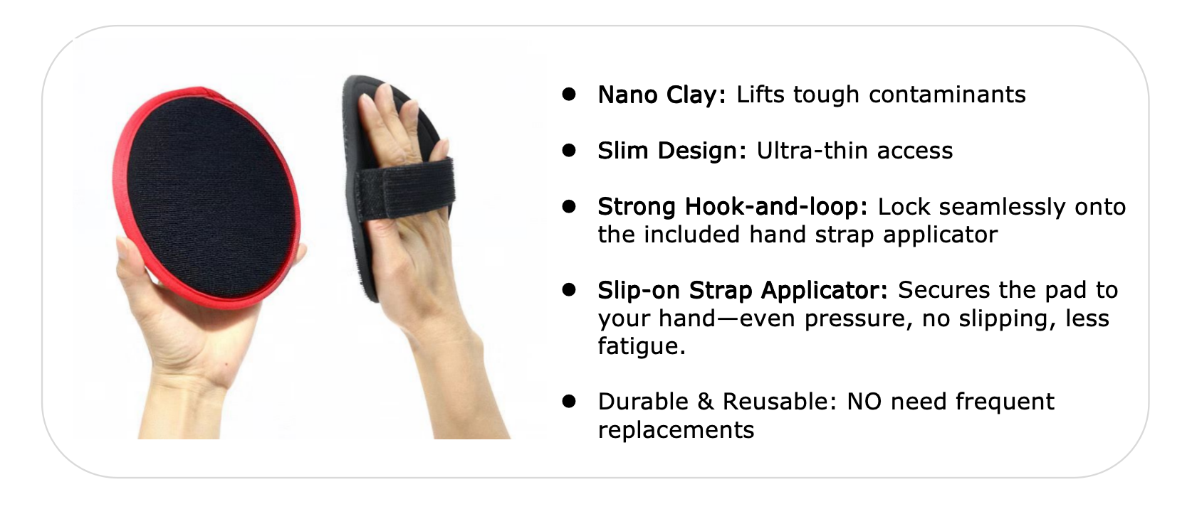 Ultra Thin Car Washing Clay Pad With Hand Strap Applicator