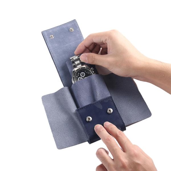 Genuine Leather Microfiber Watch Storage Bag For Protection Fashionable Design