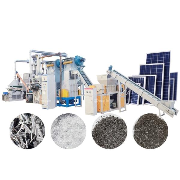 300-1000 kg/h Capacidade Painéis fotovoltaicos Máquinas de reciclagem para eliminação de resíduos fotovoltaicos
