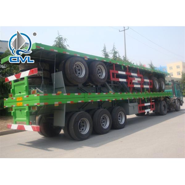New 40 Feets 3 Axles Trailer Flatbed Container Semi Trailer Trucks Heavy Duty Flatbed Trailer