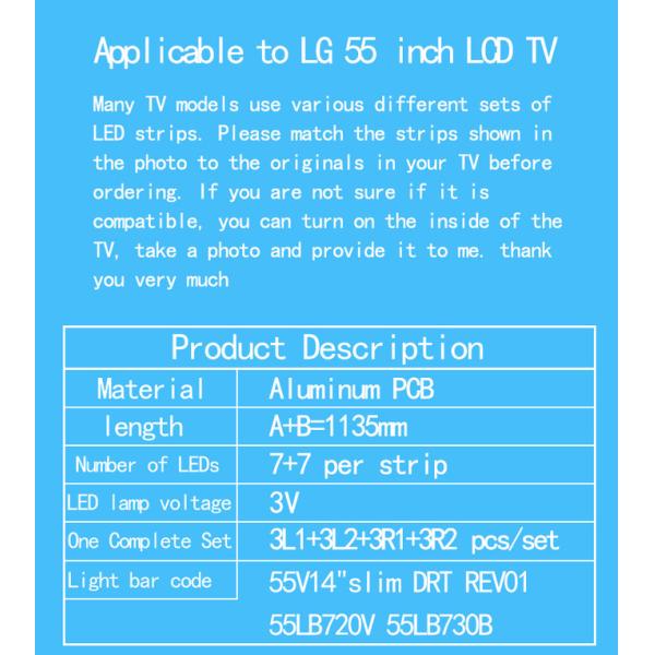 55GB7800 LG TV Backlight 55LB670V 55LB671V 55LB673V 55LB675V 6916L-1803A